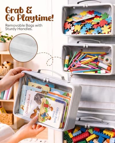 Over the Door Organizer, Hanging Craft and Art Supply Storage, Grey