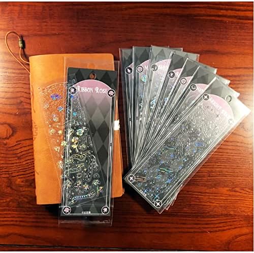 8Pack Holographic Glitter Sticker Material Set 3D Shape Frame Stickers for Scrapbooking Decorative Decals Paper Planner Bullet Junk Journal Supplies for Album Notebook DIY Art Craft