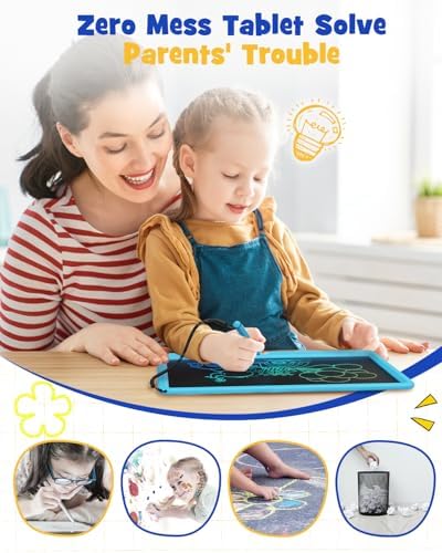 TEKFUN 16" LCD Writing Tablet for Kids & Family, Large Reusable Writing Pad for Homework, Notes Daily Use, Screen-Free Drawing & Note Board for Home, School,Travel (Blue)