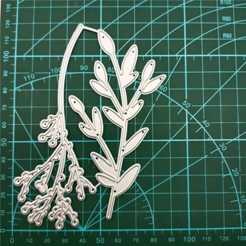 Cutting Dies Metal Stencils Scrapbooking Tools DIY Embossing Template for Paper Card Making Album Arts Crafts Supplies (2 Pcs Branches-11.9x7.6cm)