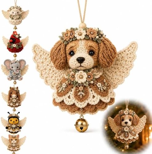 JMHKKUJ Animal Angel Crochet Ornament DIY Kit, DIY Yarn Hanging