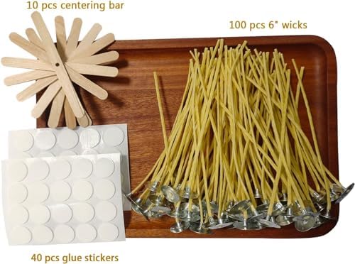 Hemp Candle Wicks - 100 PCS, 6 Inch, Organic, Edible for Butter & Beeswax Candle Making