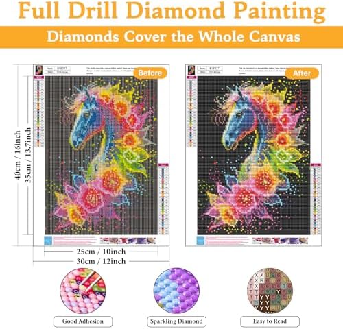Okarina Diamond Art Kits for Adults & Beginners, Horse Diamond Painting Kit