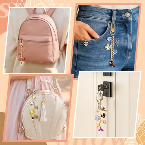 Wurosi 32 Sets Keychain Making Kit for Bag Charm with Package,Gold