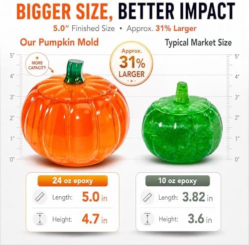 5“ Large Pumpkin Jar Resin Mold, Jar Mold Halloween Epoxy Resin Molds, Pumpkin Silicone Molds, Autumn, Halloween Decor, Jewelry Trinket Container, Christmas Decor