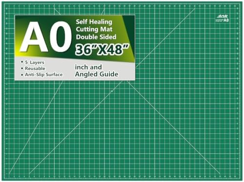 ArtAt Self Healing Cutting Mat: 48″x 36″ Green Double Sided PVC Non-Slip 5 Layers Craft Mat for Maximum Healing - Great for Sewing & Quilting & Scrapbooking and Craft & Art Projects…