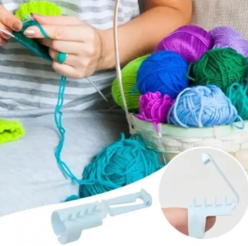 8 Pieces Adjustable Plastic Crochet Tension Rings, DIY Handmade Woolen Sweater Knitting Tool, Thread Finger Separator, Used for Crochet DIY Craft Accessories (Green, Blue, Yellow, Pink)