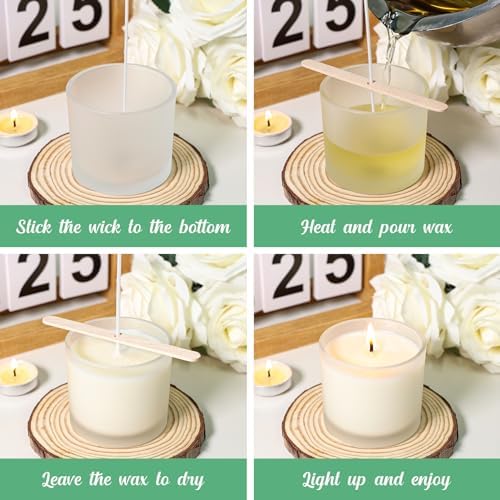 SUPMIND 4oz Frosted Candle Jars Bulk 12pcs, Glass Jars for Candle Making