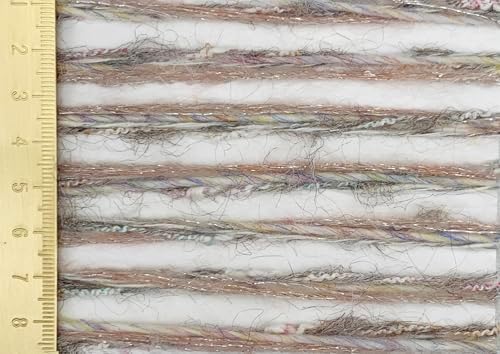 Artisanal Yarn Collection Multifiber Multicolored Fancy Yarn with Subtle Shimmering Threads for Knitting Crocheting Crafts DIY, Set of 3 Rolls (Gray Pink)