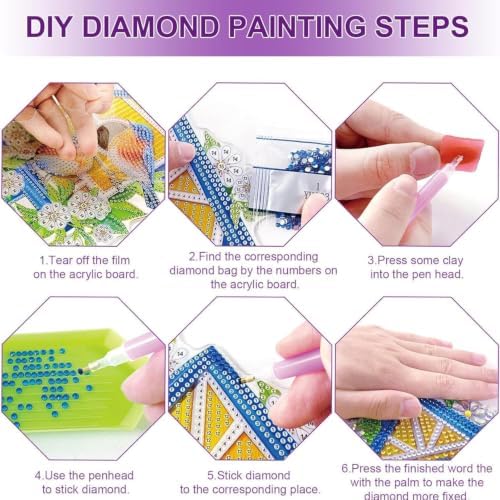 VeGuude Christmas Diamond Art Kits for Adults, DIY Acrylic Hanging Ornament