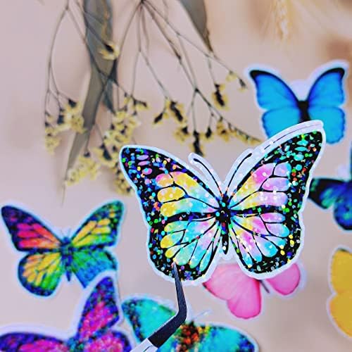 32 Sheets Holographic Sticker Paper Clear Laminating Sheets Adhesive Paper | Transparent Waterproof Rainbow Vinyl Sticker Paper A4 Size Holographic Laminate Sheets for DIY Crafts, with 4 Styles Mixed