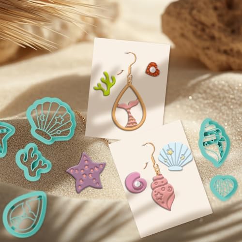 14Pcs Sea Shell Polymer Clay Earrings Cutters