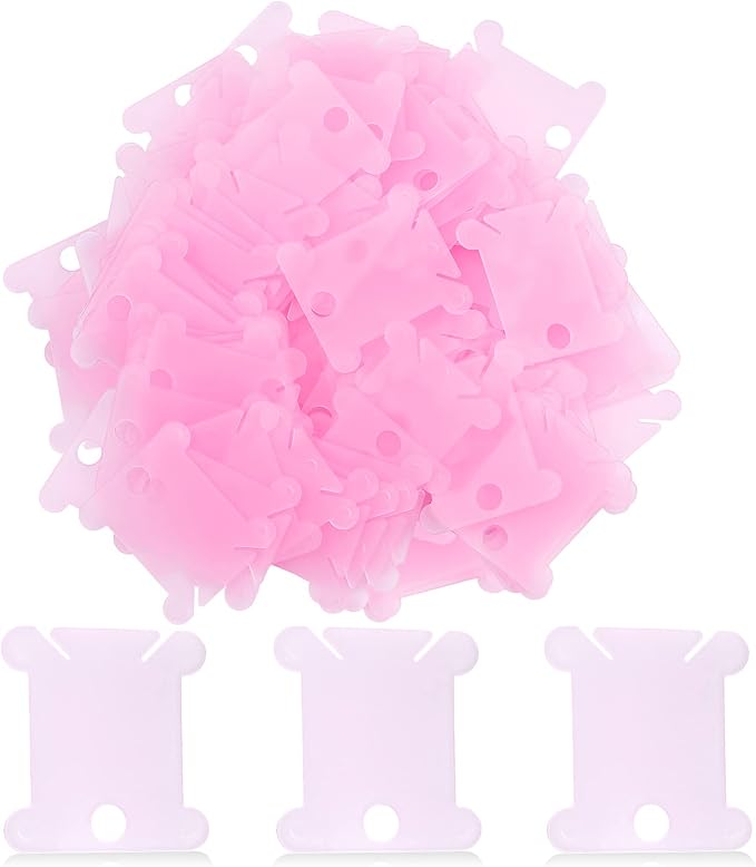 LOKUNN Embroidery Floss Bobbins 100 PCS Plastic Embroidery Floss Organizer