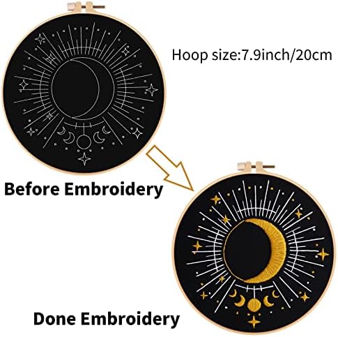 Louise Maelys Tarot Moon Embroidery Kit for Beginners Starry DIY Set