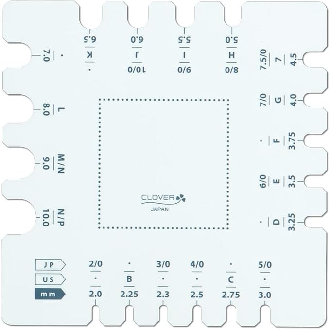 Clover Swatch Ruler & Needle Gauge, White