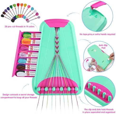 Maynacs Friendship Bracelet Making Kit for Girls 8-12, 28 Pre-Cut Threads