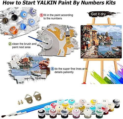 YALKIN Paint by Number Kits for Adults on Canvas, Large Oil Acrylic Painting Kit 15.8x35.5in World Map Easy DIY Paintwork for Beginners, Without Frames