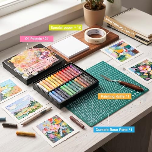 rubens 57 PCS Soft Oil Pastels Kit for Beginner Drawing