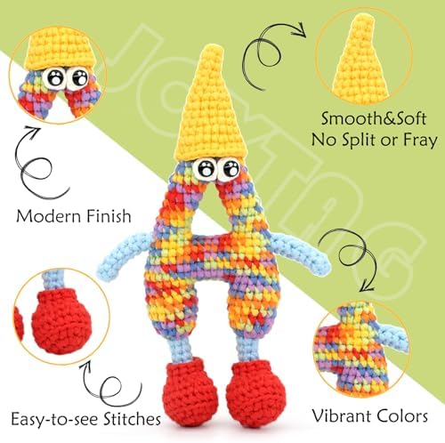 2 * 50g Rainbow Beginner Crochet Yarn for Crocheting and Knitting Multicolor Cotton Crochet Yarn for Beginners(Rainbow 01)