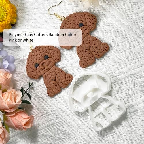 Xaekicr Poodle Dog Polymer Clay Cutters for Earrings – Cute Puppy Clay Cutters for Polymer Clay Jewelry Making – Animal Clay Earring Cutters and DIY Clay Tools – 1 Piece