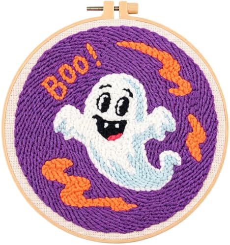 Halloween Punch Needle Kit Beginners Ghost Stitching Kit for Craft Lover