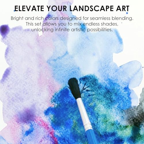 Grabie 12 Color Travel Watercolor Paint Set, Pocket Palette, Landscape