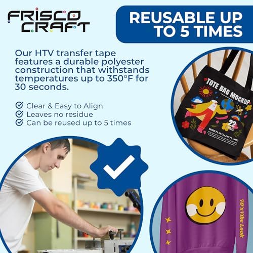 Frisco Craft Clear Transfer Tape Vinyl Roll 12" x 10 ft