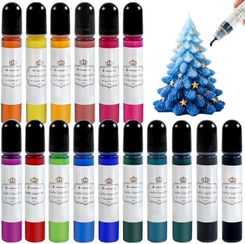 YRYM HT Candle Dye, 16 Vibrant Colors Liquid Oil-Based Dye for Candle Wax
