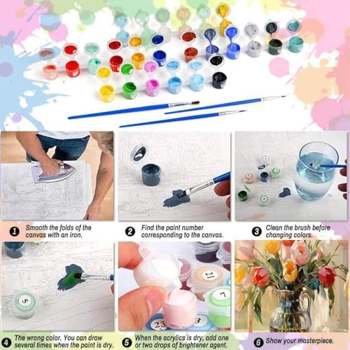 niurenmaoyi Garden Paint by Numbers Kit for Adult Beginner,16X20in