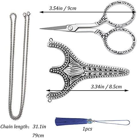 SHWAKK Embroidery Scissors, Stainless Steel Sharp Tip Retro Scissors