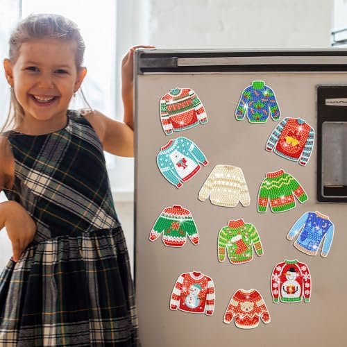 30 Pcs Christmas Magnetic Diamond Art Painting Magnets