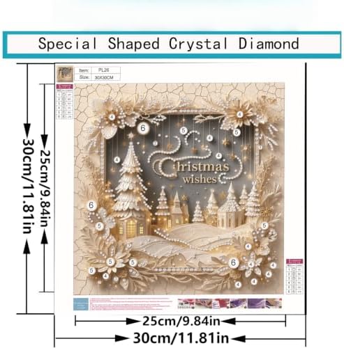 Pearl Christmas Wishes Town Diamond Painting Kits for Adults,5D Diamond Art