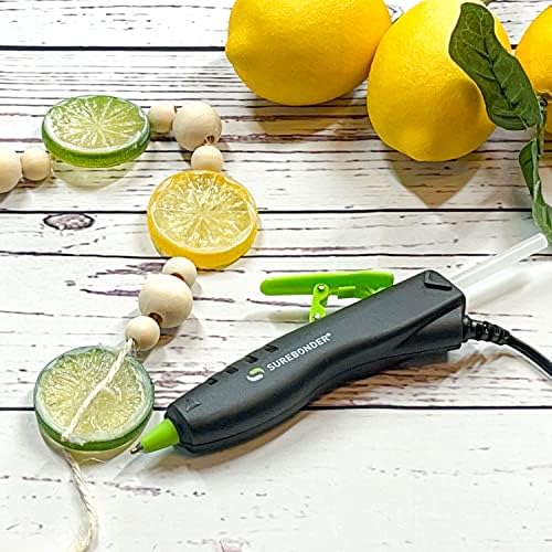 Surebonder GP-100F Ergonomic Detail Tip Mini-Size Hot Glue Pen for Precision Crafting and Repairs, 10 Watts, Corded, Black