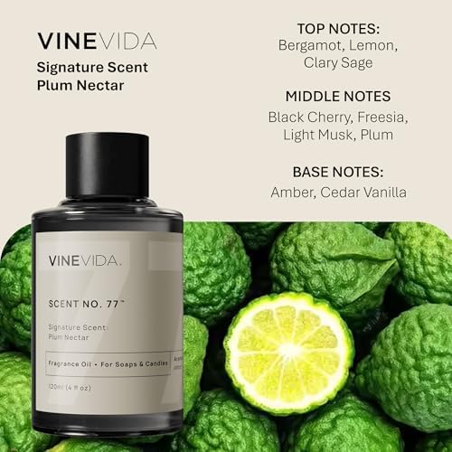VINEVIDA [4oz] Scent No.77 Fragrance Oil for Candle & Soap Making - Made in USA Natural Candle Scents