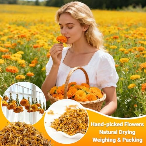Sukh 3oz Dried Calendula Petals - Marigold Flowers for Soap Candle Making