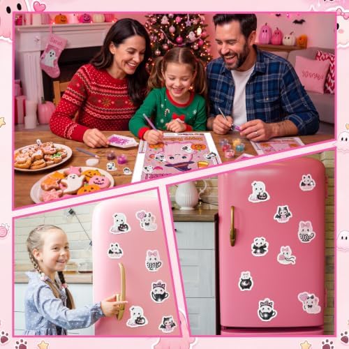 Motipuns 30 Pcs Diamond Magnets,Halloween Ghost,Pink