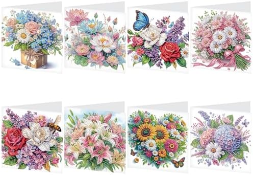 8 Packs Diamond Art Painting Greeting Card Kit Diamond Art Greeting Cards