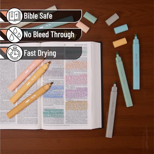 Mr. Pen- Aesthetic Bible Highlighters No Bleed Through Assorted Color, 8pcs