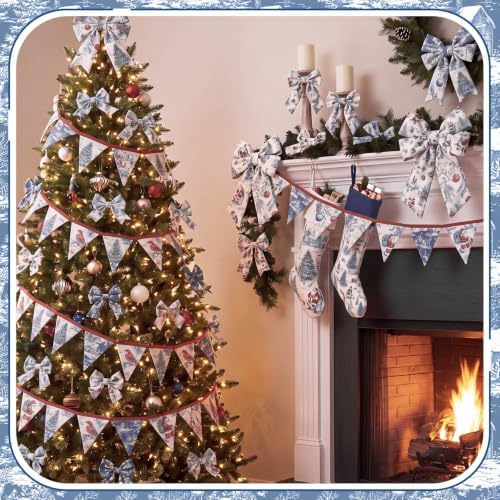 HunnmingRe 20 Pcs 10''x10'' Dusty Blue Christmas Quilting Fabric Squares