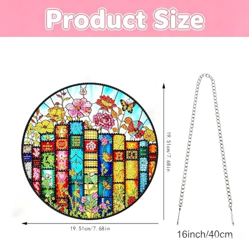 Tabszca Book Flower Hanging Diamond Art Kits for Adults, Pendant Suncatcher