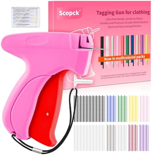 Stitch Gun for Clothes - Handheld Stitch Gun Quick Clothing Fixer - Tagging Gun - Includes 6 Needle, 1000 Black Fasteners & 1004 White Fasteners