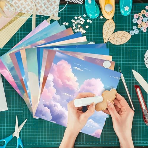 Scrapbook Paper, 24 Sheets 6"×6" 160gsm Single-Sided Patterned Cardstock