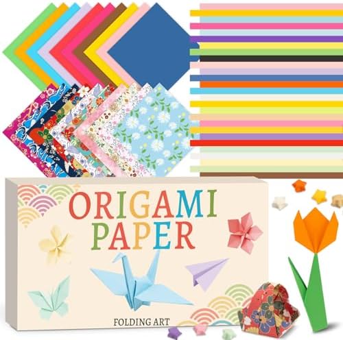 Hapray Japanese Origami & Star Origami Paper Kit, 1850 Sheets Colored Paper