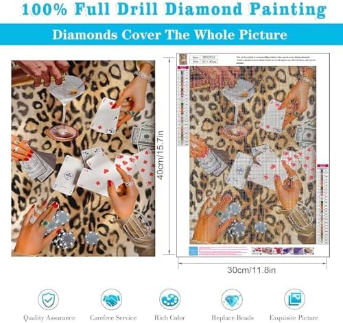 Leopard print Poker Diamond Art Kits for Adults Diamond Painting Kits