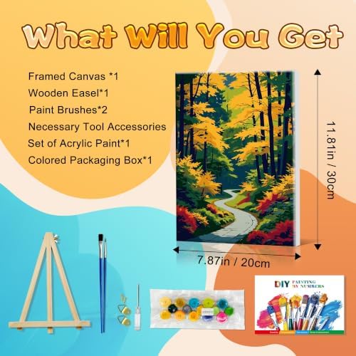 SmartEZ Framed Paint by Numbers Kit for Adults, Forest Paint by Numbers