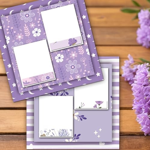 48 Sheets Lavender Scrapbook Paper,Lavender Pattern Decorative Scrapbook Paper for Journals DIY Cards and Photo Albums,Aesthetic Craft Supplies