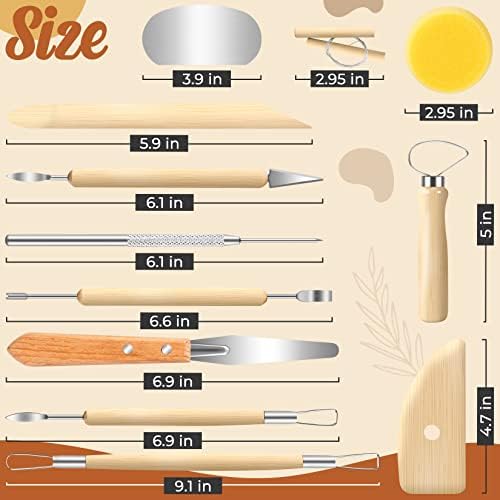 Jetmore 12 Pack Clay Tools Kit, Pottery Tools & Sculpting Tools, Polymer Modeling Clay Cutters Sculpture Set for Carving, Ceramics, Molding, DIY | Polymer clay tools support shaping, trimming and detailing, Clay cutters suit ceramics, modeling, molding...