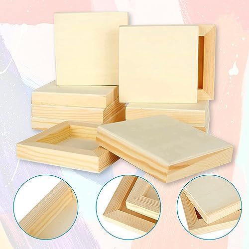 Square Wood Panels Unfinished Wooden Canvas Painting Board 16 Pcs