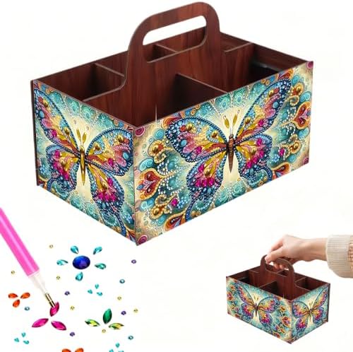 LSQFS Butterfly Multi-Grid Diamond Painting Storage Box with Handle