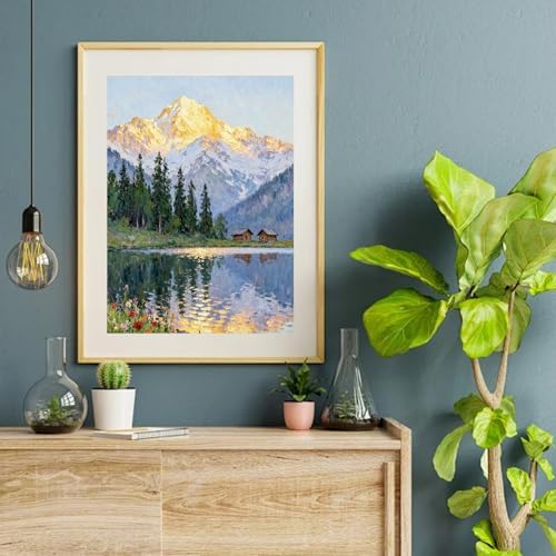 VeGuude Diamond Art Kits for Adults, Full Drill Beautiful Landscape Diamond Painting Kits for Beginners, DIY Full Rhinestone 5D Diamond dots (Gemstone Craft), Home Wall Decoration (12x16 inch)
